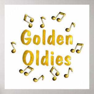 Guld- Oldiesaffisch Poster
