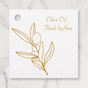 Guld Olive Gren Gift Märkre Gåvor Etiketter