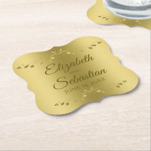 Guld om Guld Elegant Gradient bröllopsmottagning Underlägg Papper