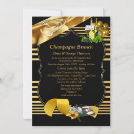 Guld om svarta, Art-Deco-Brunch-meddelanden Inbjudningar