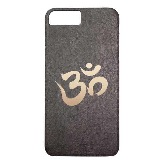 Guld Om Symbol Falskt Läder Yoga Case-Mate iPhone Skal (Baksida)