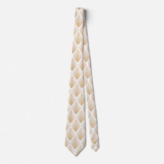 Guld om vit konst Deco Fläkt Flowers Mönster Slips