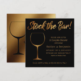 Guld Ombre & Black Lagrar vid Pub Par Shower Inbjudningar