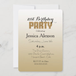 Guld Ombre Guld Glitter Inbjudningar