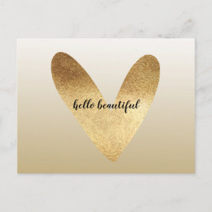 Guld Ombre Heart Vykort