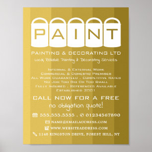 Guld Ombre, Paint Bucks, Painter & Decorator Poster