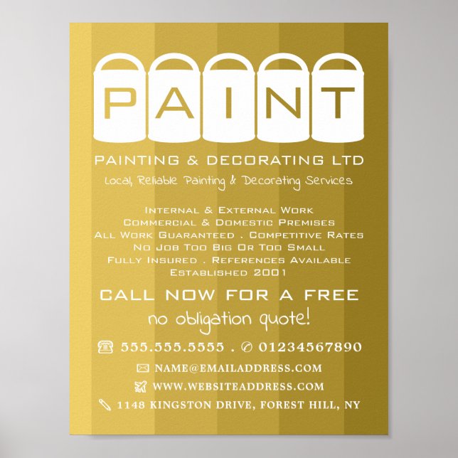 Guld Ombre, Paint Bucks, Painter & Decorator Poster (Framsidan)