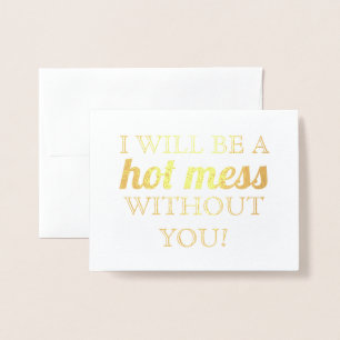 Guld omkullkastar den   den roliga brudtärnan folierat kort