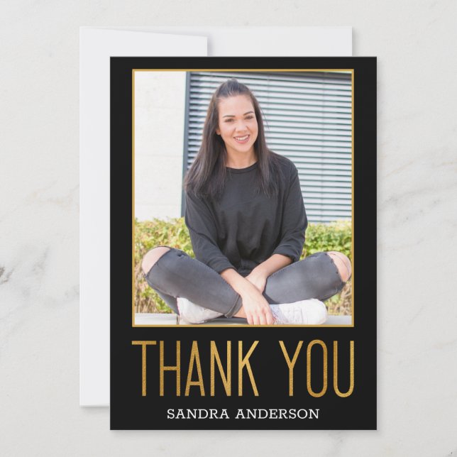 Guld omkullkastar det djärva kortet för tack kort (Framsida)