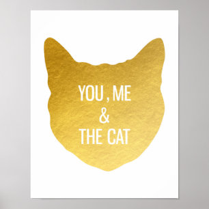 Guld omkullkastar katten dig mig och gåvan för poster