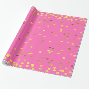 Guld omkullkastar konfettishock rosa presentpapper