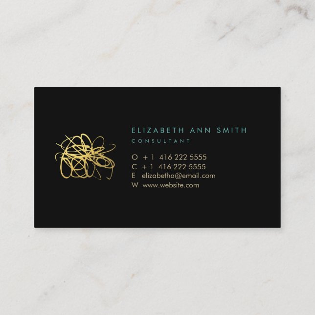 Guld omkullkastar verkställer den chic visitkorten visitkort (Baksida)