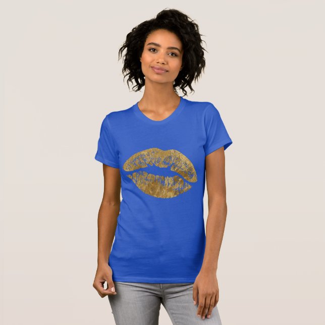 Guld omkullkastar verkställer skjortan för kyss T Tee Shirt (Hel framsida)