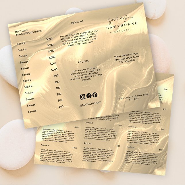 Guld Opal Broschyr Prislista Skal Holografisk (Skapare uppladdad)