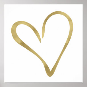 Guld Open Heart I Poster