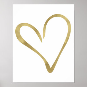 Guld Open Heart I Poster