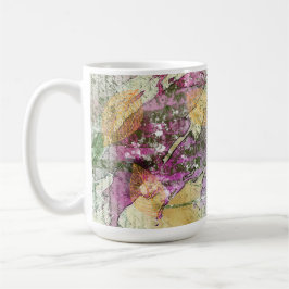 Guld Orange Fall Löv Löv om Vintage Decoupage Kaffemugg