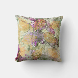 Guld Orange Fall Löv Löv om Vintage Decoupage Kudde