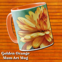 Guld Orange Flower Morsa Art Kopp Mugg