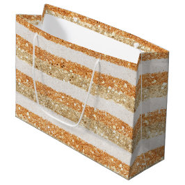 Guld Orange Glitter Kräm Ränder Födelsedag