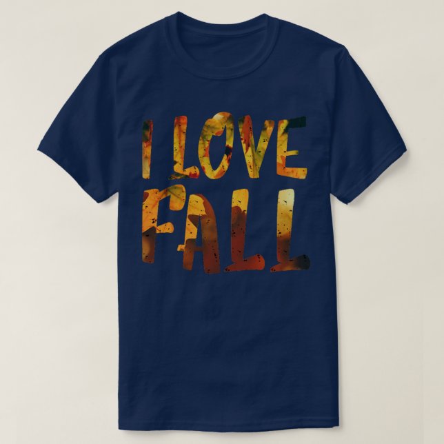 Guld orange löv i kärlek fall t shirt (Design framsida)