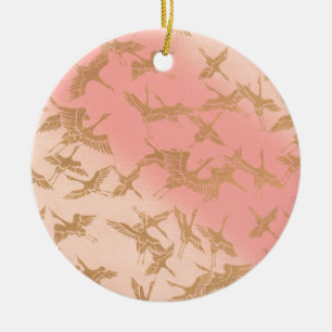 Guld- Origami kran Julgransprydnad Keramik