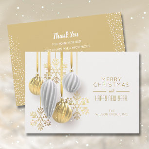 Guld Ornament Business Tack jul Julkort