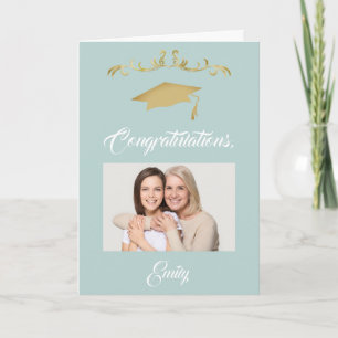 Guld Ornament Grattis Student Photo Kort