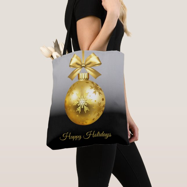 Guld Ornament Helgdag Tote Bag Tygkasse (Närbild)
