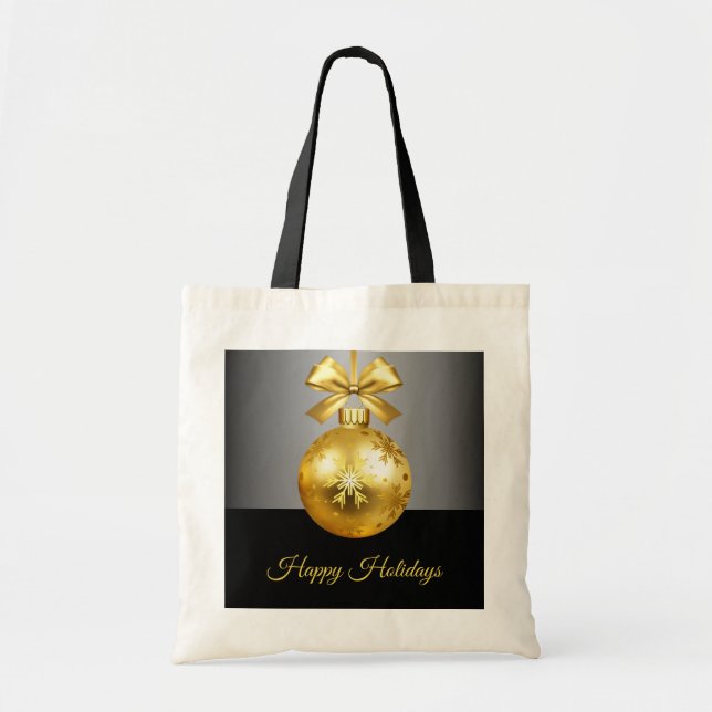 Guld Ornament Helgdag Tote Bag Tygkasse (Framsidan)