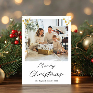 Guld Ornament Jul Foto Grattiskort Julkort