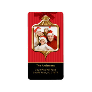 Guld Ornament Ram PHOTO Return-adressetikett Adressetikett