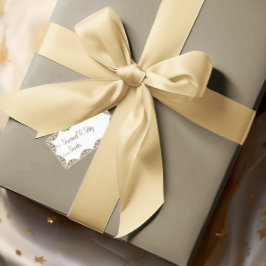 Guld Ornament Swirl-juletiketter Adressetikett