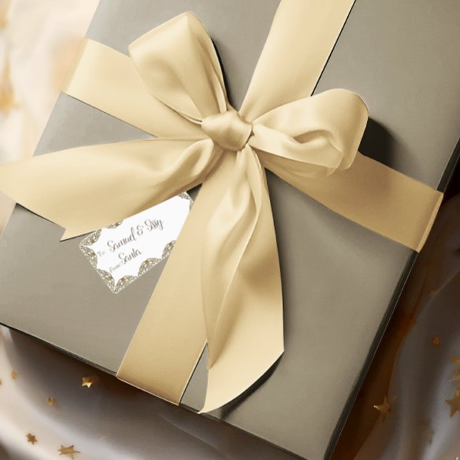 Guld Ornament Swirl-juletiketter Adressetikett (Skapare uppladdad)
