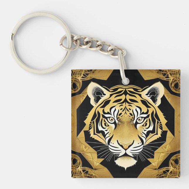 Guld Ornamentala Tigerkonstverk (Framsidan)