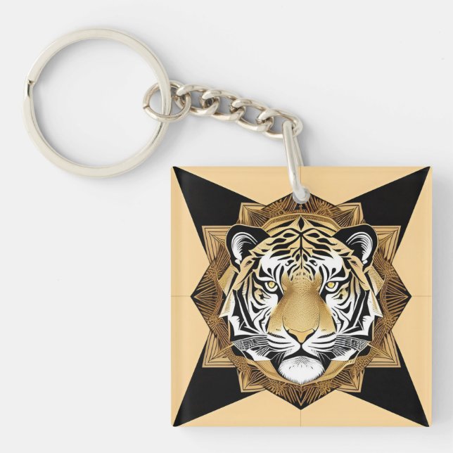 Guld Ornamentalt Tigerkonstverk (Framsidan)