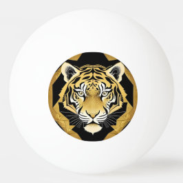 Guld Ornamentalt Tigerkonstverk Pingisboll