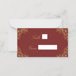 Guld Ornate Blommigt Bröllop Venue-platskort Placeringskort