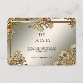 Guld Ornate Blommigt Ram-detaljförslutningskort fö Tilläggskort