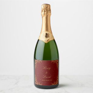 Guld Ornate Blommigt Vin Flaska