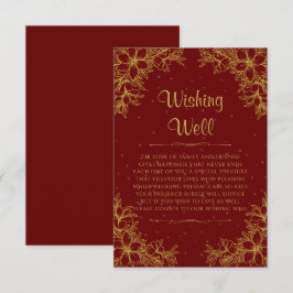 Guld Ornate Bröllop Wishing well Tilläggskort