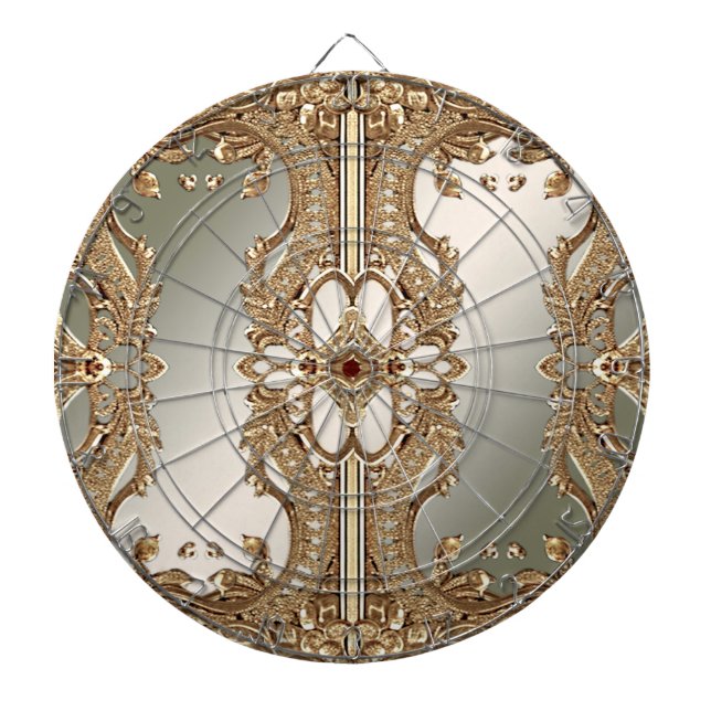 Guld Ornate Dartboard Darttavla (Framsidan)