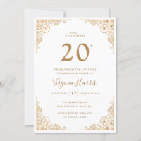 Guld Ornate Gräns White 220:e födelsedagen