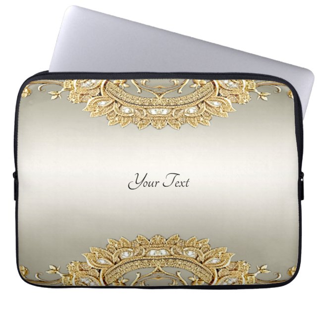 Guld Ornate Laptop sleeve (Framsidan)