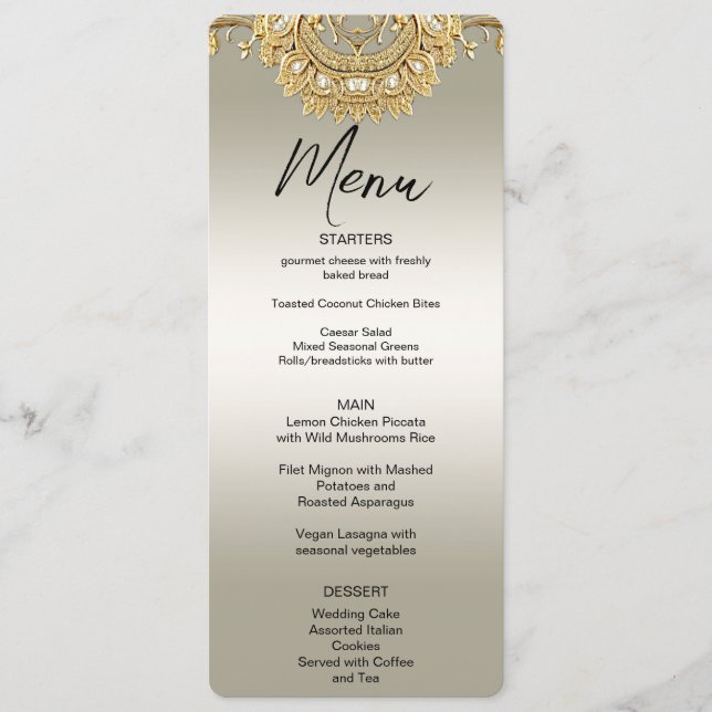 Guld Ornate Menu Meny (Framsida)