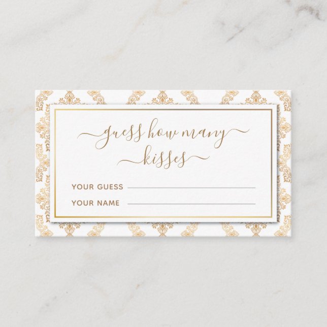 Guld Ornate Mönster gissar hur många Kisses-spel Tilläggskort (Framsida)