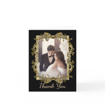 Guld Ornate Photo Bröllop Tack