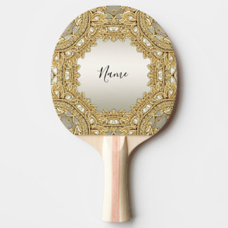 Guld Ornate Ping Pong Paddle Pingisracket