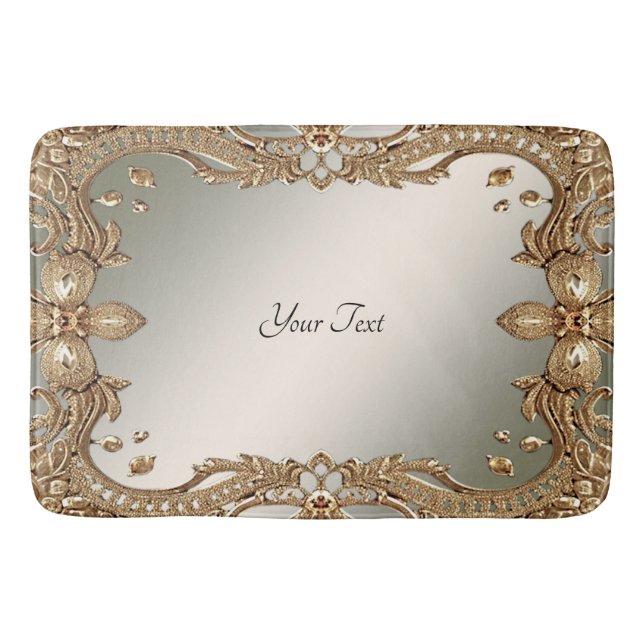 Guld Ornate Ram Bath Mat Badrumsmatta (Framsidan)