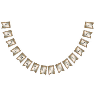 Guld Ornate Ram Bunting Flagga